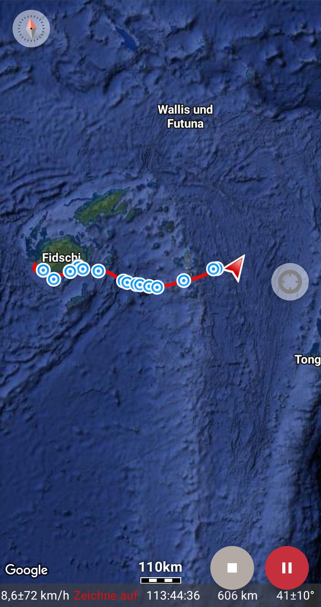 180 Meilen fehlen noch nach Tonga (Sepp)
